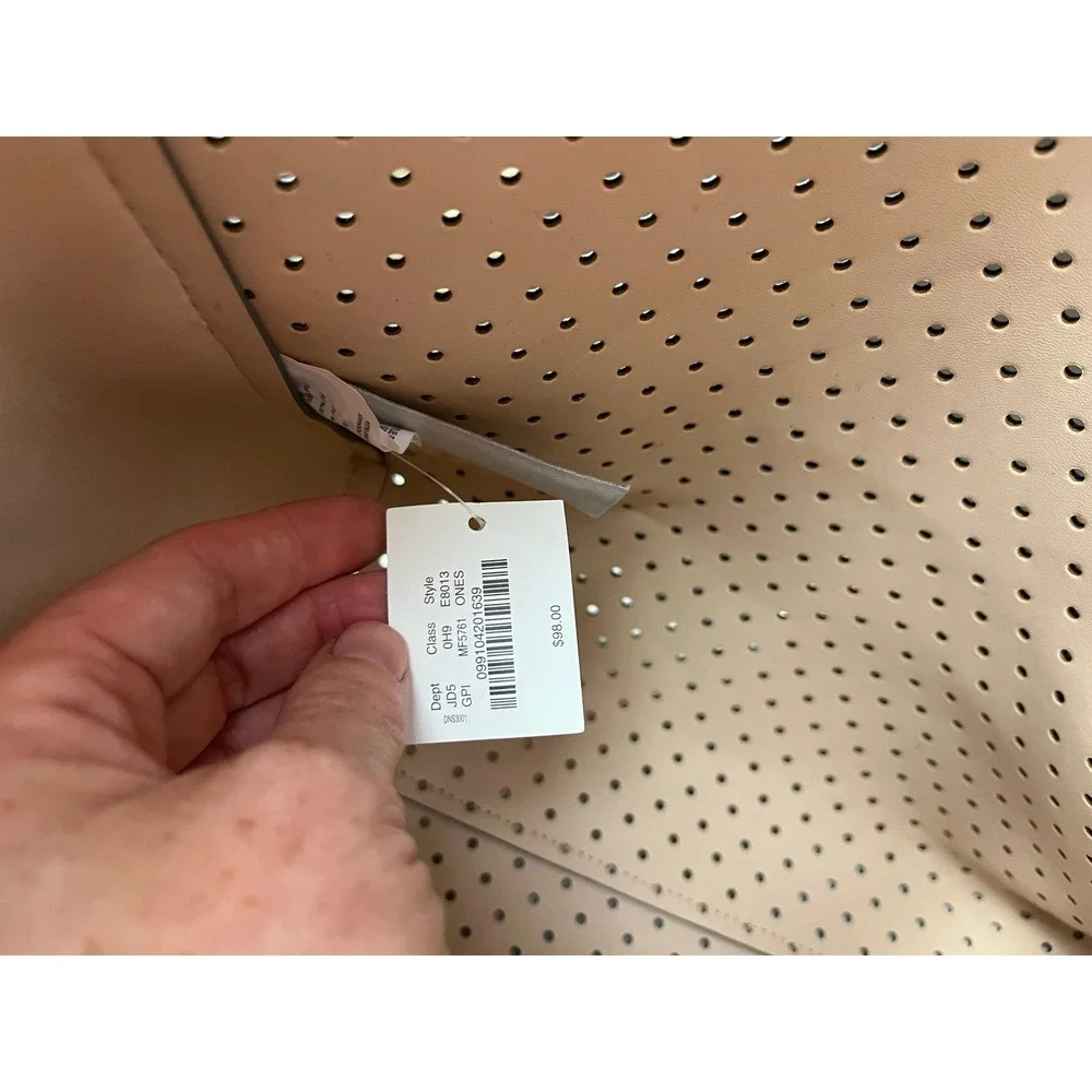 J.Crew Perforated Faux Leather Tote Bag Gray Laser Cut E8013 NEW